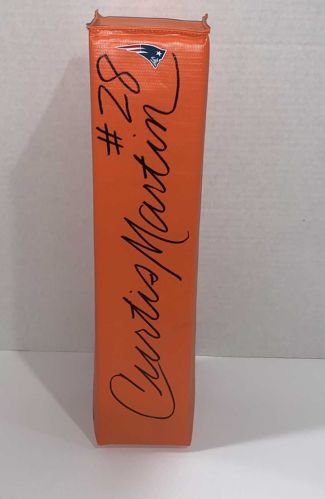 CURTIS MARTIN SIGNED TOUCHDOWN PYLON NEW ENGLAND PATRIOTS PROOF JSA COA
