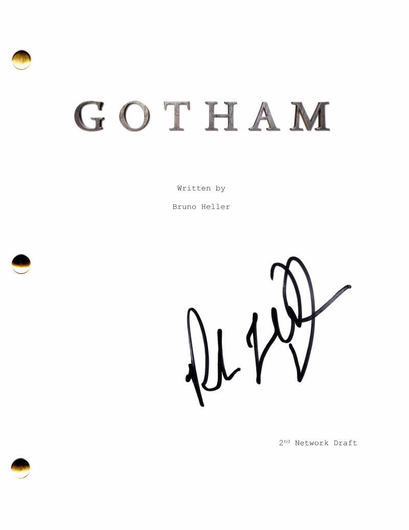 Robin Lord Taylor Signed Autograph Gotham Pilot Script Penguin Oswald Cobblepot
