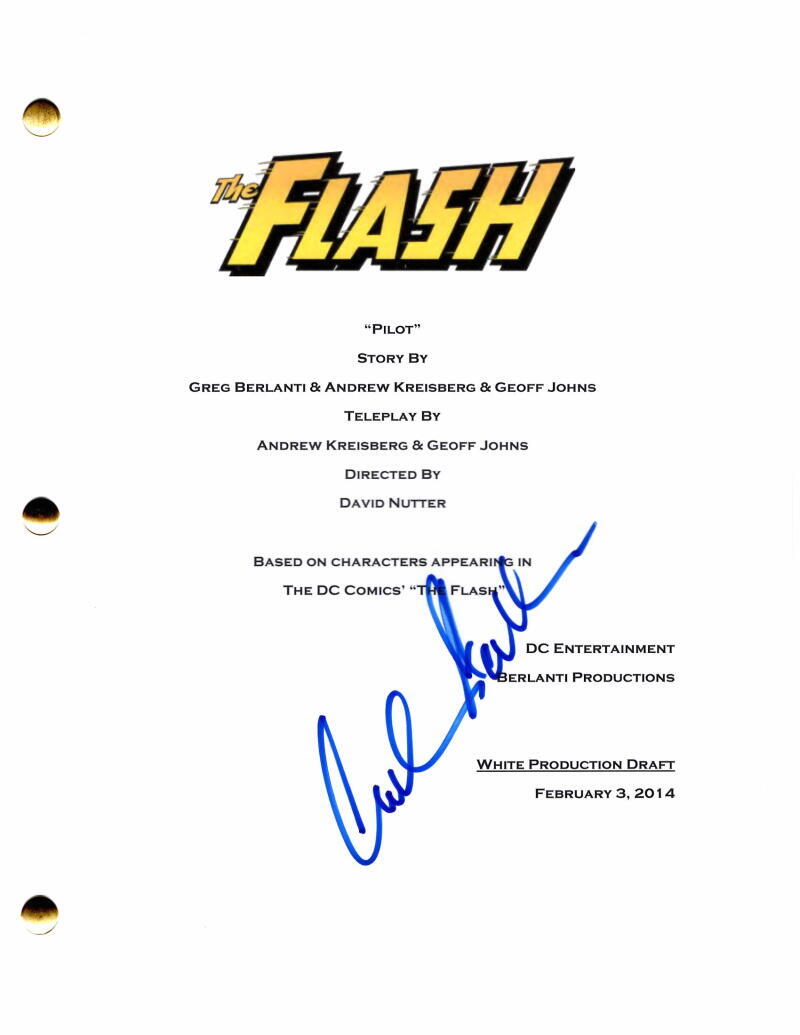 Carlos Valdes Signed Autograph The Flash Full Pilot Script - Vibe Grant Gustin
