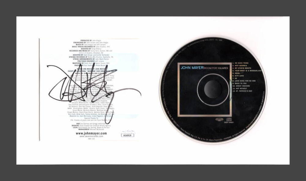 John Mayer Signed Autograph Room For Sqaures Framed CD Display - Rare JSA COA
