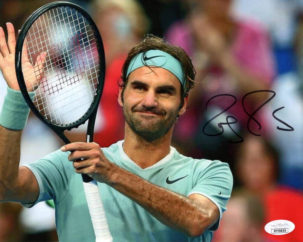 Roger Federer Signed Autograph 8x10 Photo - Tennis Legend US Open Champion JSA
