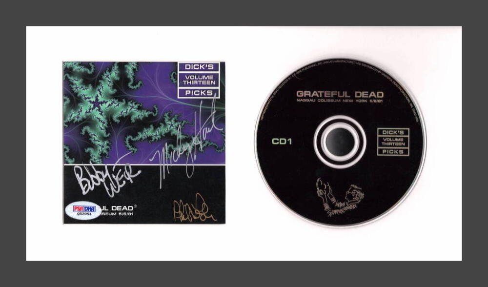 Bob Weir Phil Lesh M.Hart Signed Autograph Grateful Dead Framed CD Display - PSA
