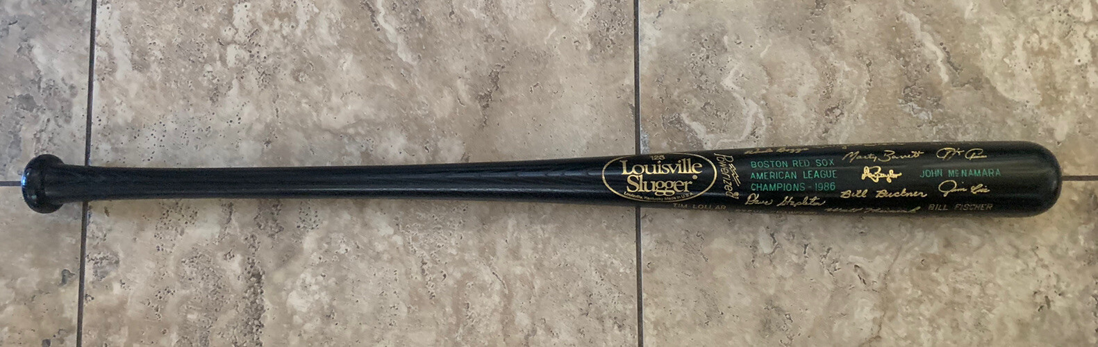 1986 Boston Red Sox LS American League Champions Black Baseball Bat Wade Boggs
