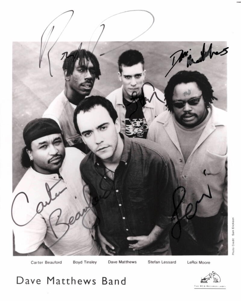 Dave Matthews Band Signed Autograph 8x10 Photo Dave Stefan Boyd Carter LeRoi JSA

