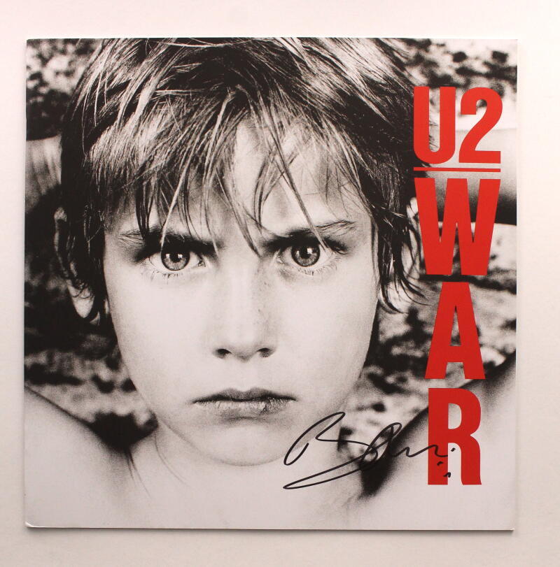Bono U2 Signed Autograph War Album Vinyl Record Insert Lyric Booklet Beckett COA
