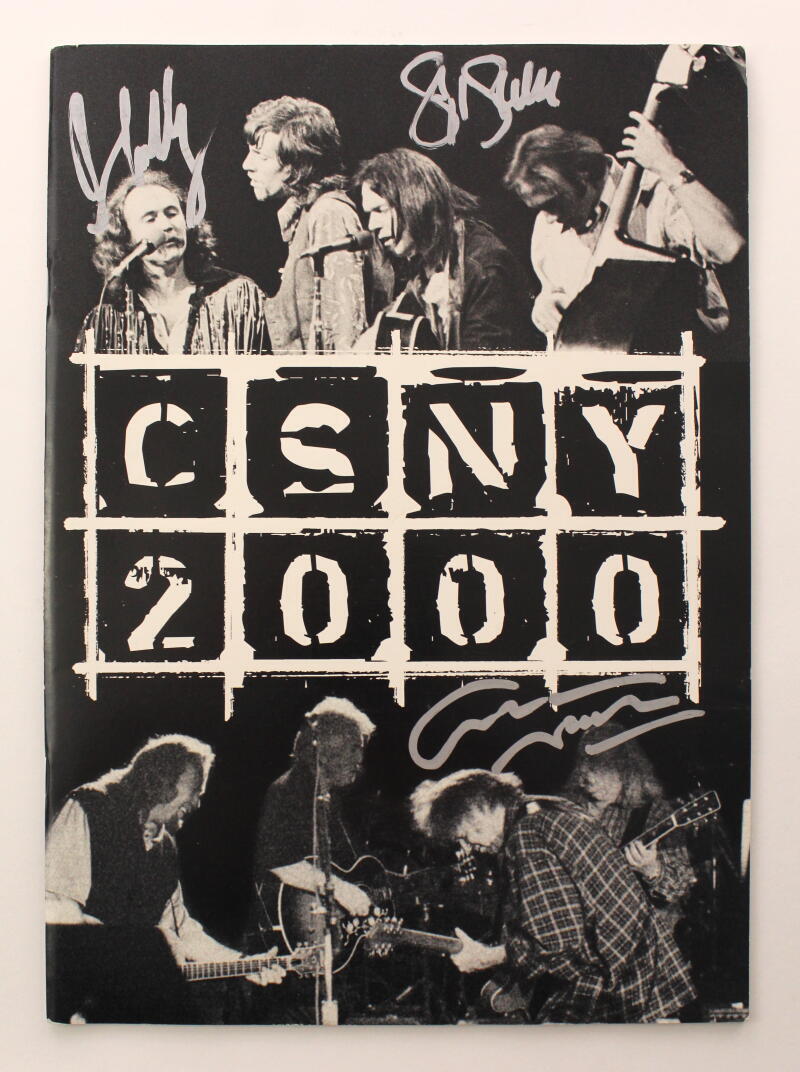 David Crosby Stephen Stills & Graham Nash Signed Autograph Concert Program - JSA
