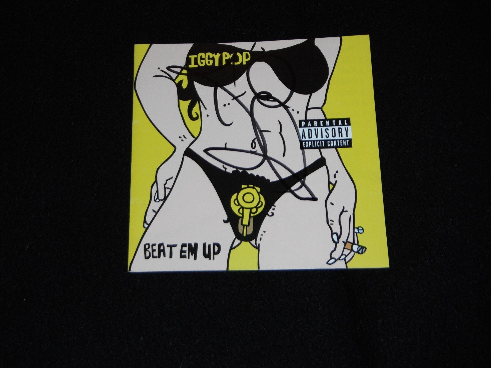 IGGY POP SIGNED BEAT EM UP CD COVER
