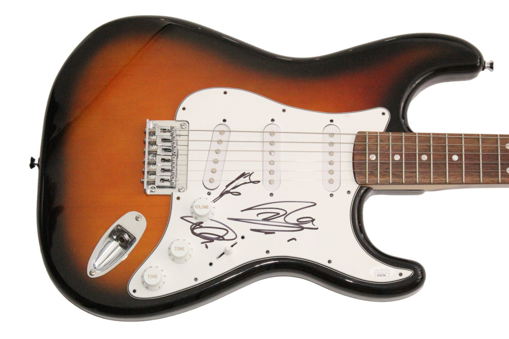 Tokio Hotel Band Signed Autograph Fender Guitar - Tom Kaulitz Bill & Georg JSA
