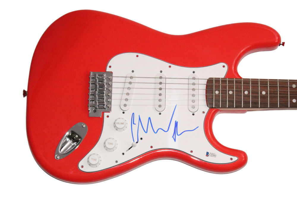 Christian Bale Signed Autograph Fender Electric Guitar Batman Bruce Wayne BAS
