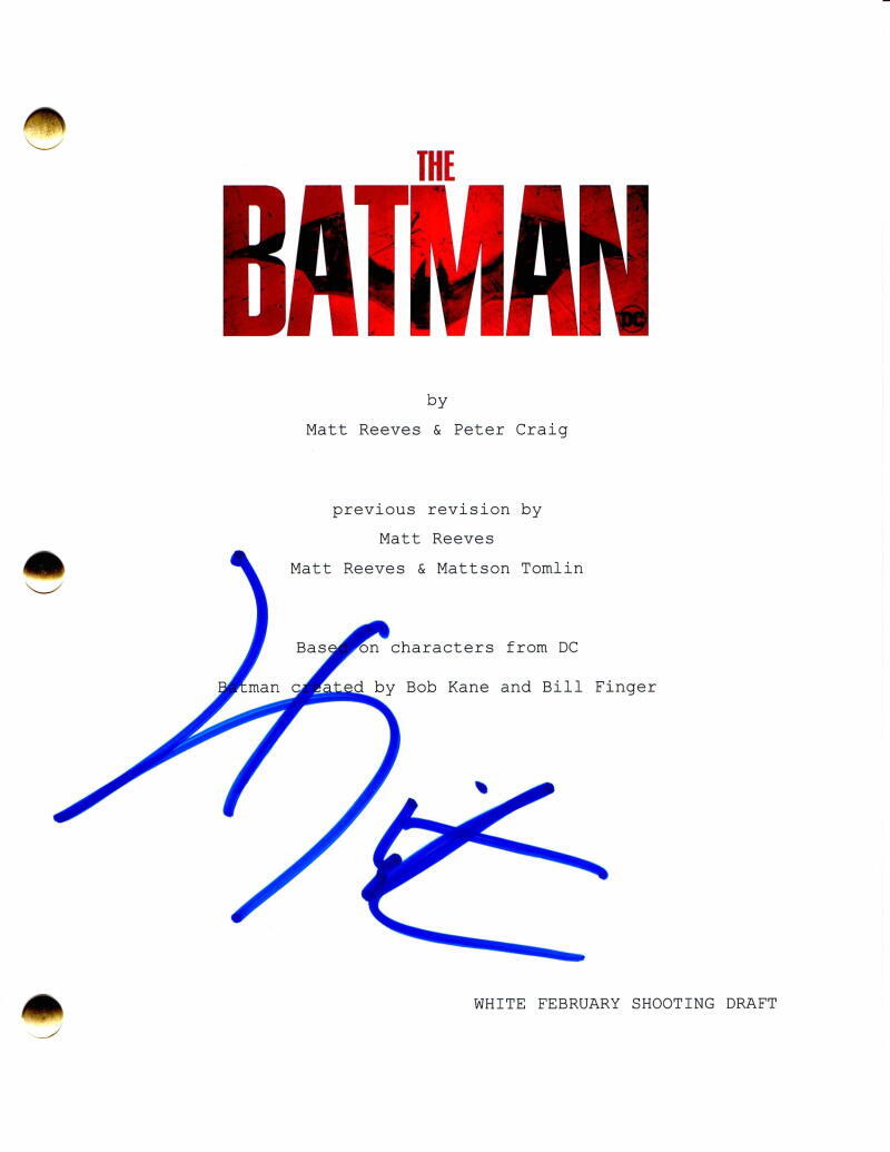 Jeffrey Wright Signed Autograph The Batman Full Movie Script - James Gordon
