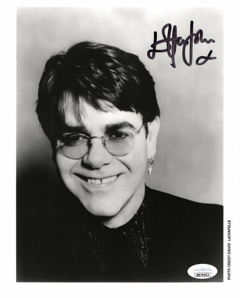 Elton John Signed Autograph 8x10 Photo - Goodbye Yellow Brick Road w/ JSA COA

