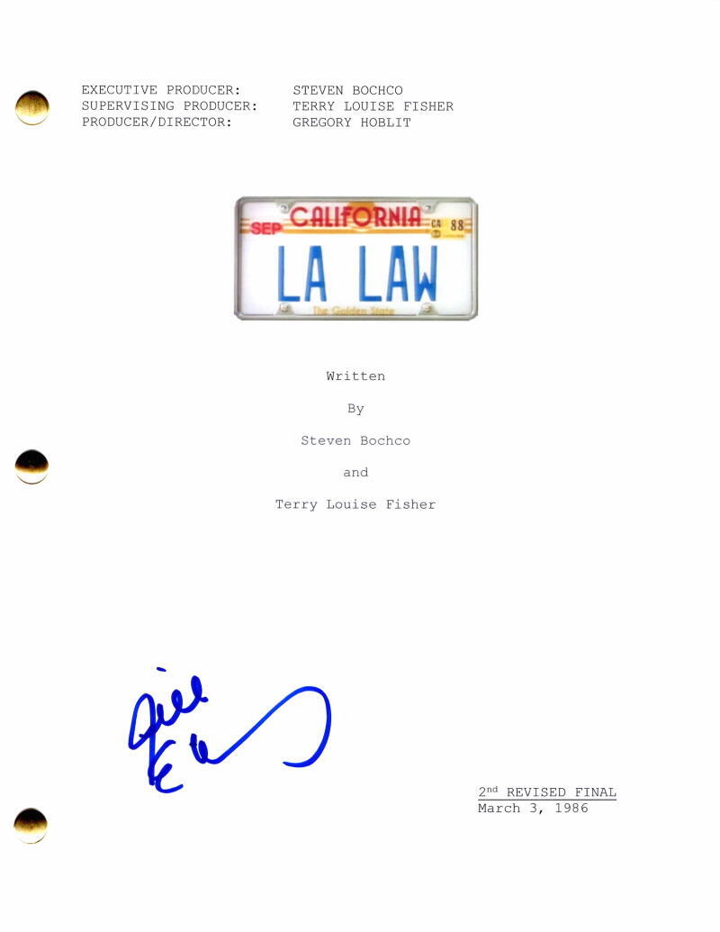 Jill Eikenberry Signed Autograph LA Law Full Pilot Script - Ann Kelsey
