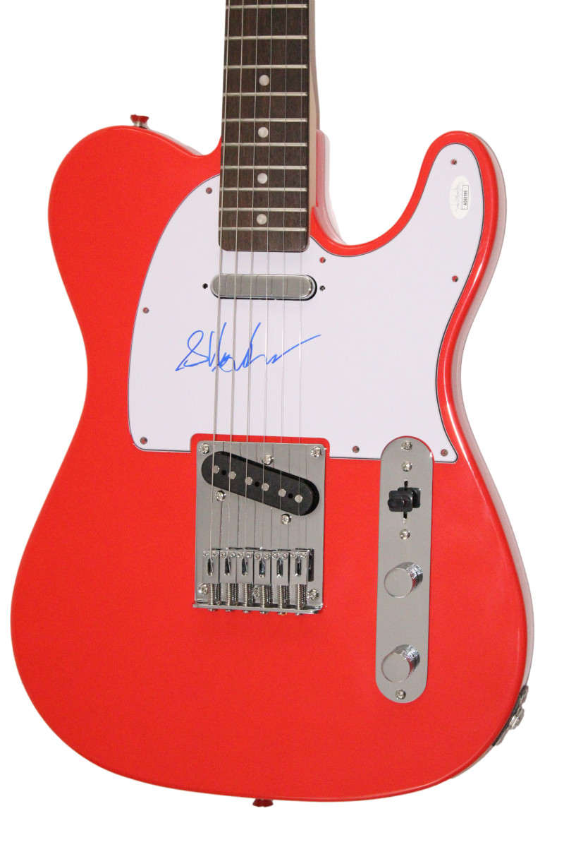 Steve Hackett Genesis Signed Autograph Red Fender Electric Guitar - JSA COA
