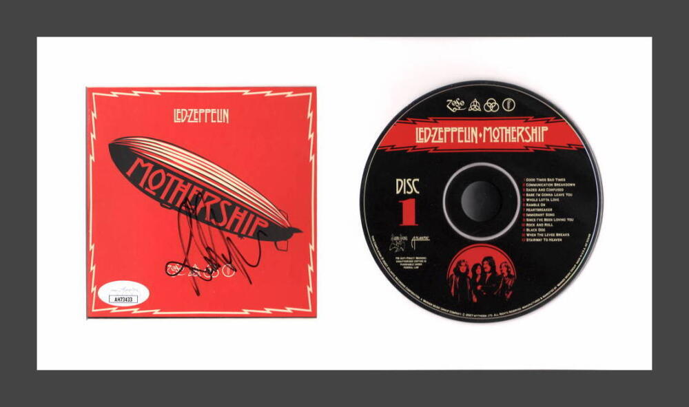 John Paul Jones Led Zeppelin Signed Autograph Mothership Framed CD Display JSA
