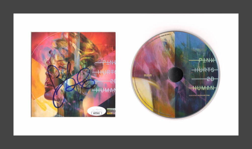 Pink P!nk Alecia Moore Signed Autograph Hurts 2B Human Framed CD Display w/ JSA
