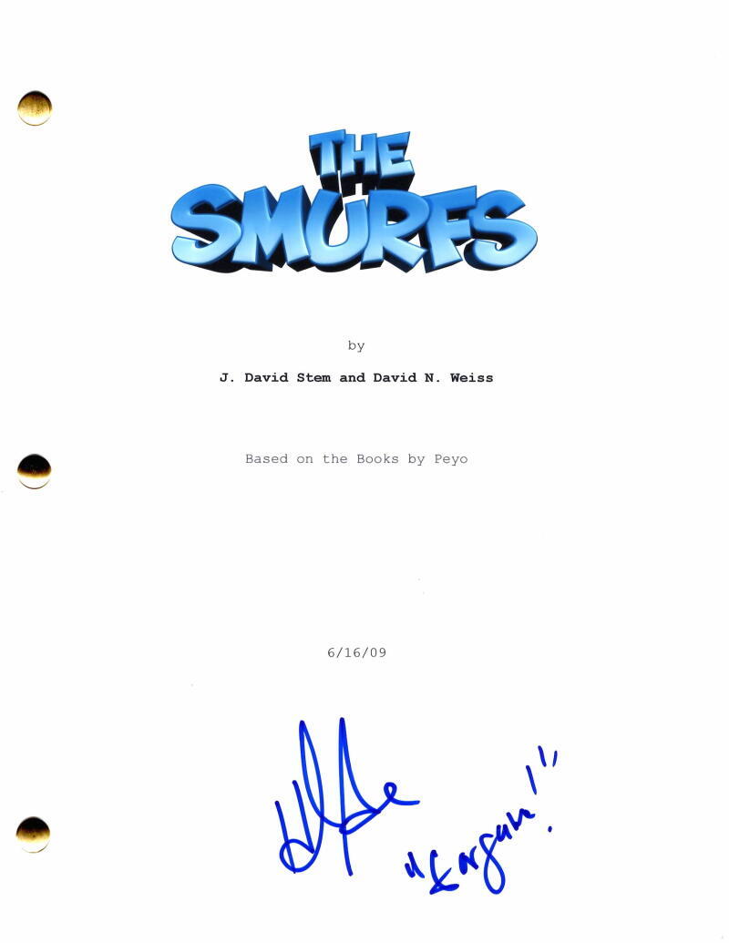 Hank Azaria Signed Autograph The Smurfs Full Movie Script - Gargamel Inscription
