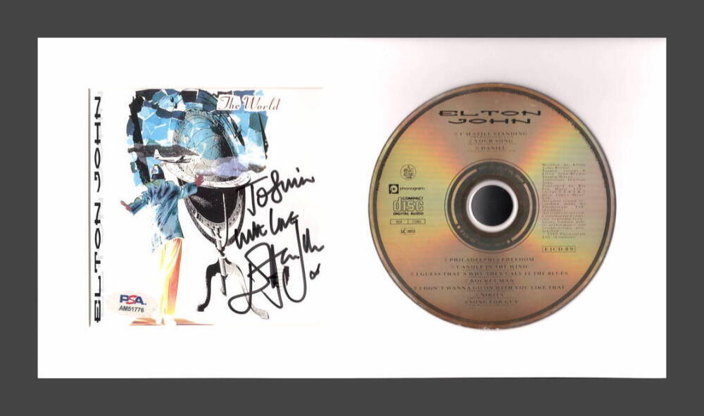 Elton John Signed Autograph The World Framed CD Display - Ready to Hang! PSA COA

