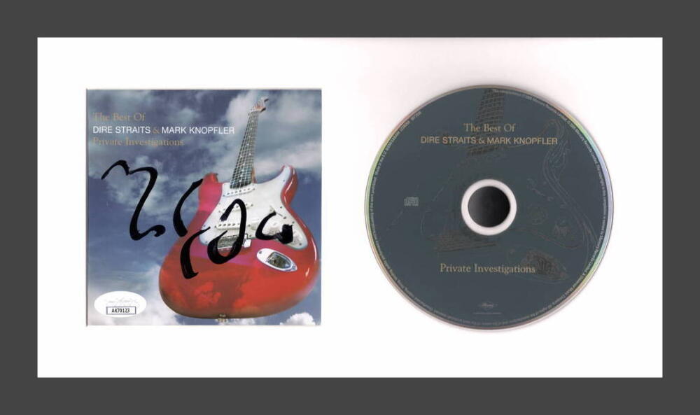 Mark Knopfler Dire Straits Signed Autograph PrivateInvestigations CD Display JSA
