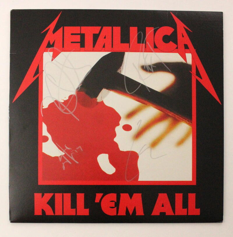 Metallica Full Band Signed Autograph Album Vinyl Record Kill Em All w/ JSA COA
