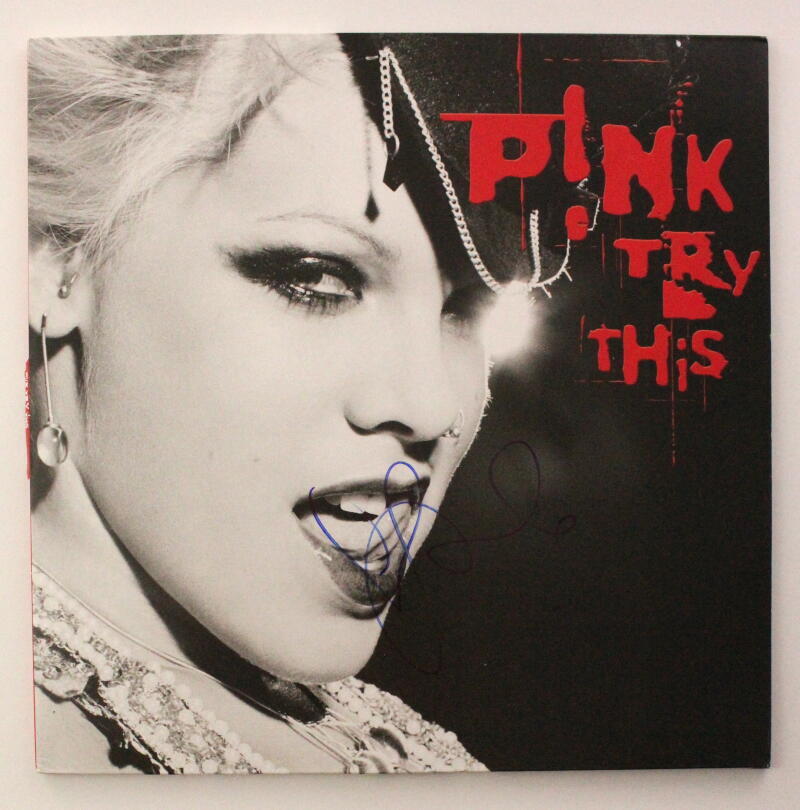 Pink P!nk Signed Autograph Album Vinyl Record Try This Pop Superstar w/ JSA COA
