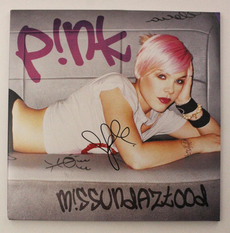 Pink P!nk Alecia Moore Signed Autograph Album Vinyl Record Missundaztood JSA COA
