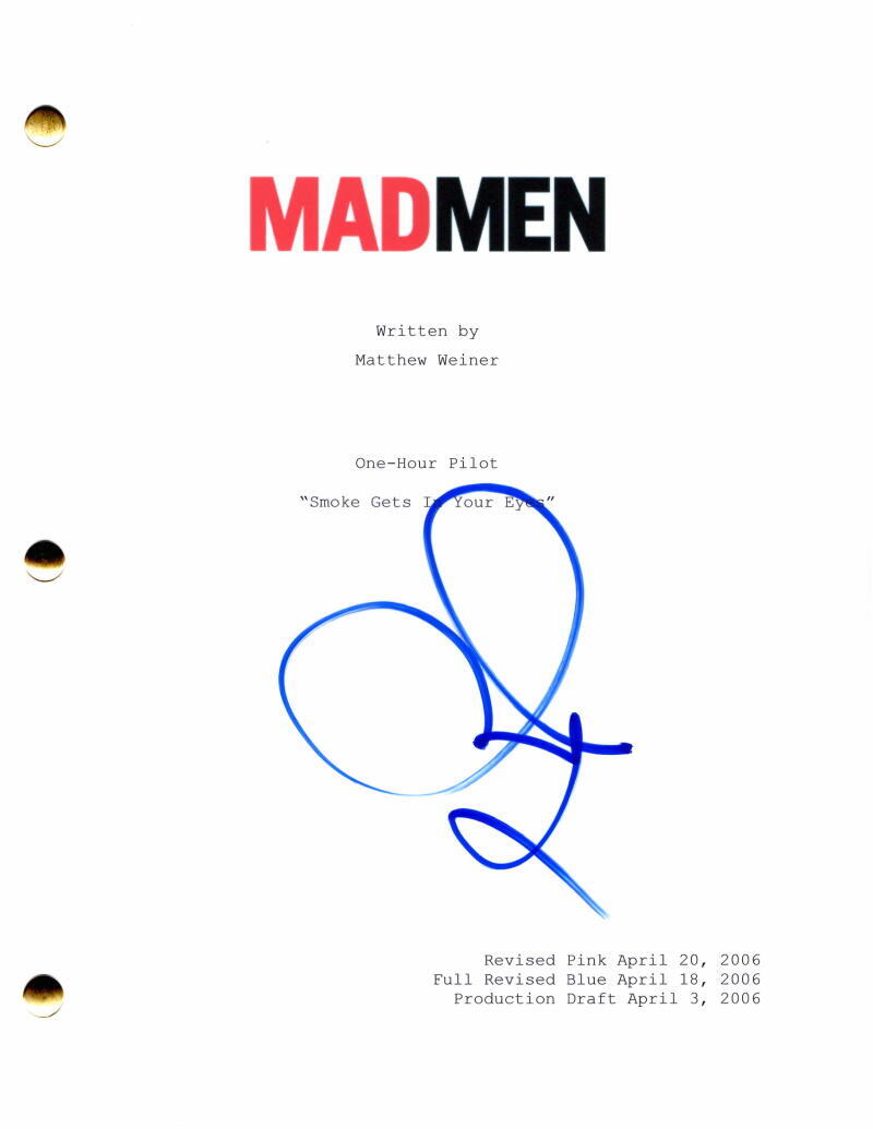 John Slattery Signed Autograph Man Men Full Pilot Script - Roger Sterling Jr

