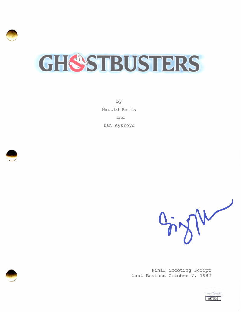 Sigourney Weaver Signed Autograph Ghostbusters Full Movie Script w/ JSA COA
