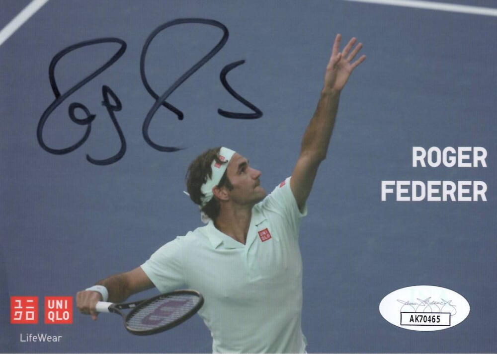 Roger Federer Signed Autograph 4x6 Photo Card - US Open Tennis Champion JSA COA
