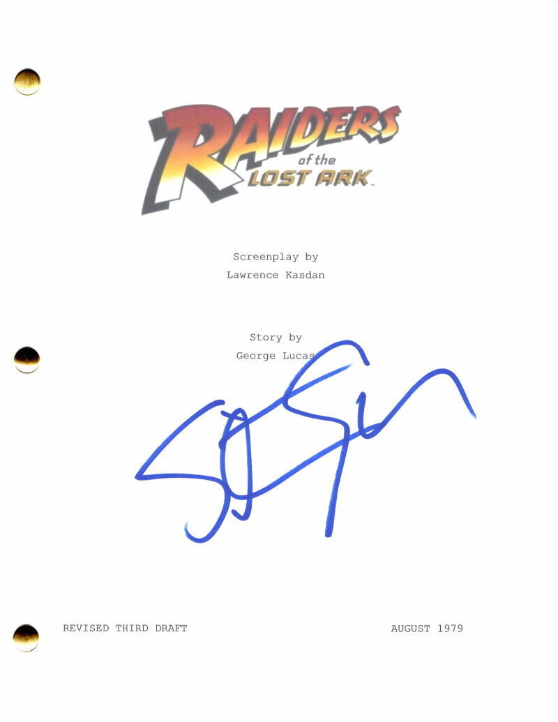 Steven Spielberg Signed Autograph Raiders of the Lost Arc Full Movie Script JSA
