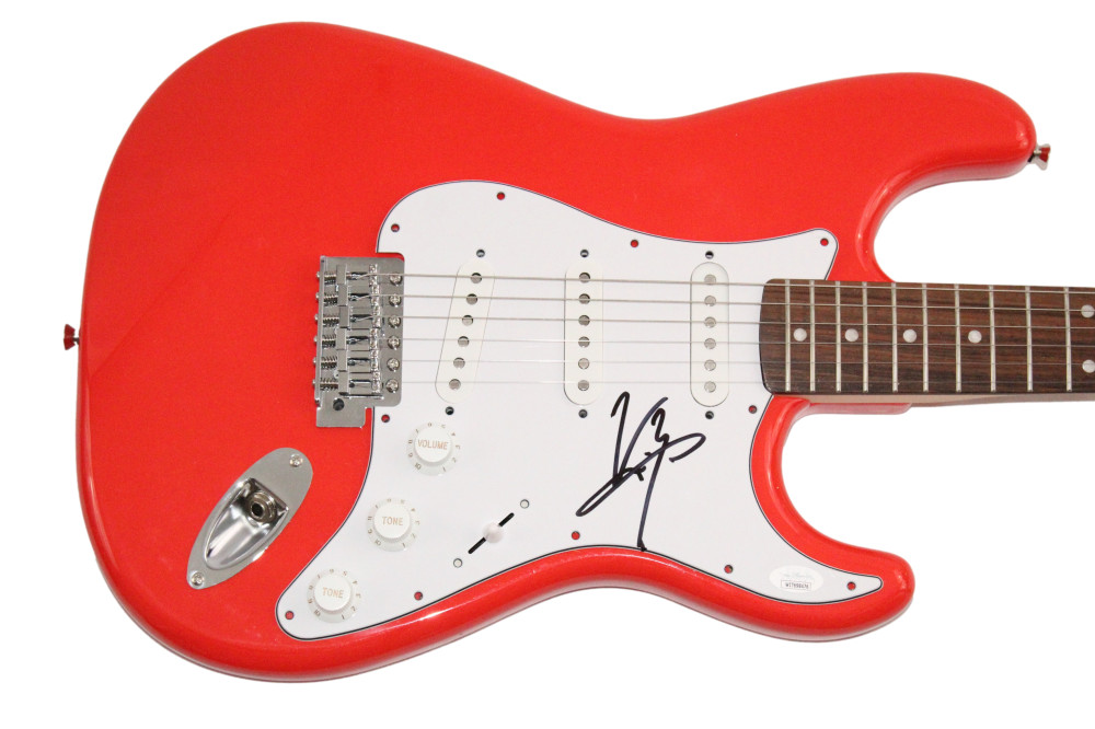Vince Neil Motley Crue Signed Autograph Red Fender Electric Guitar w/ JSA COA
