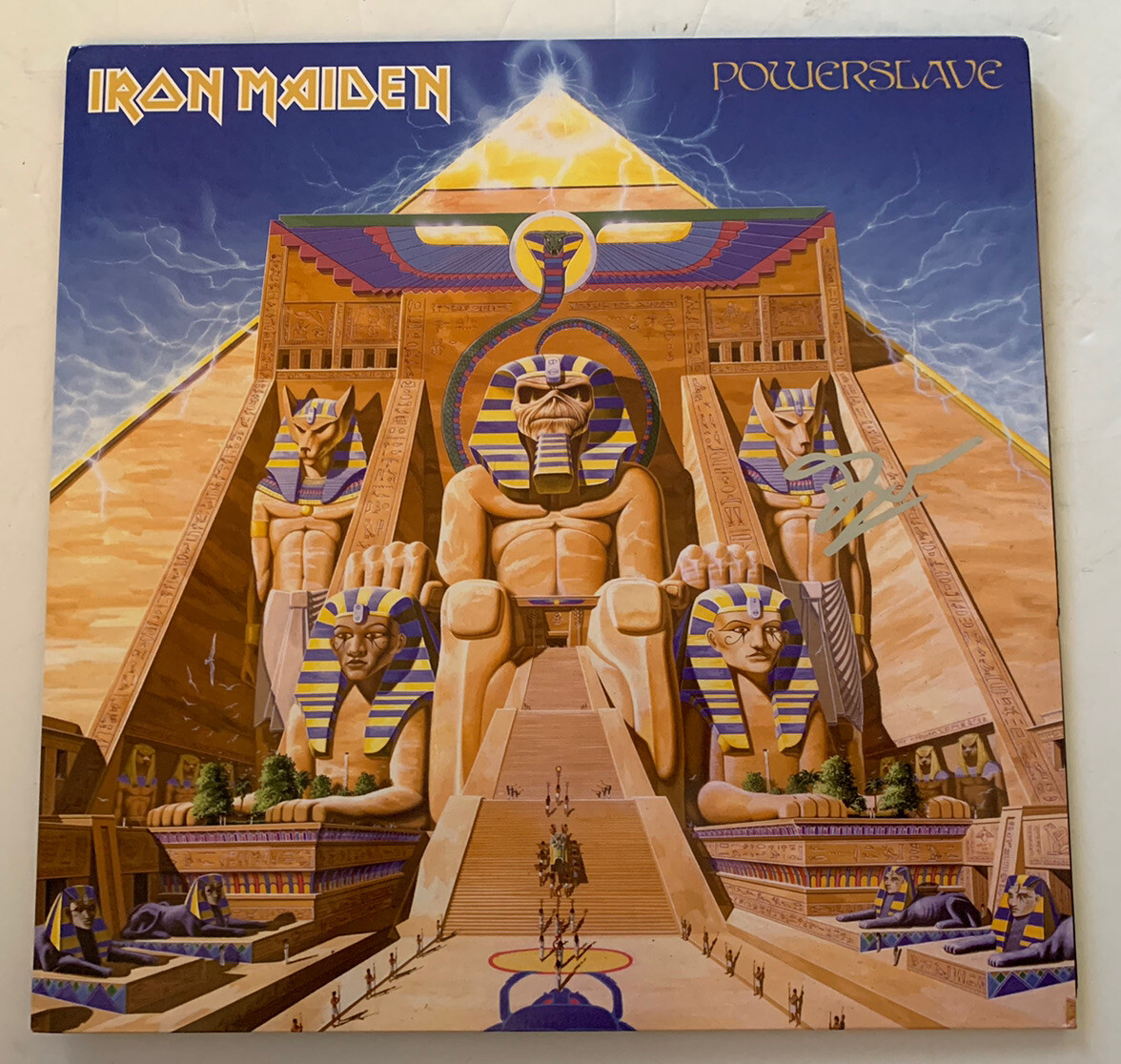 Bruce Dickinson Iron Maiden Powerslave Autographed Signed LP BAS Certified
