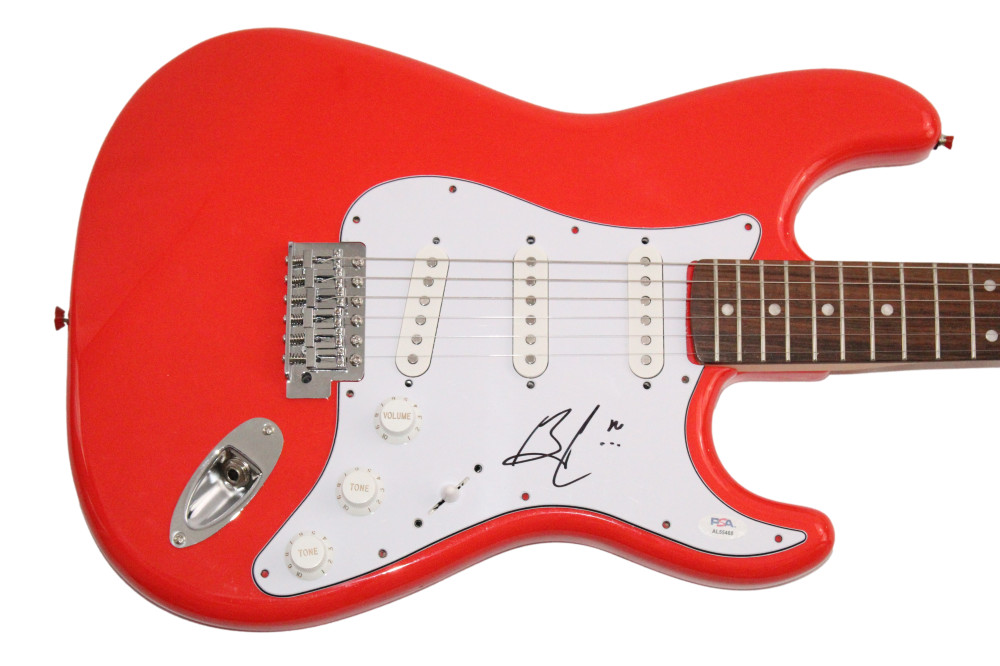 Brent Smith Shinedown Signed Autograph Red Fender Electric Guitar Amaryllis PSA

