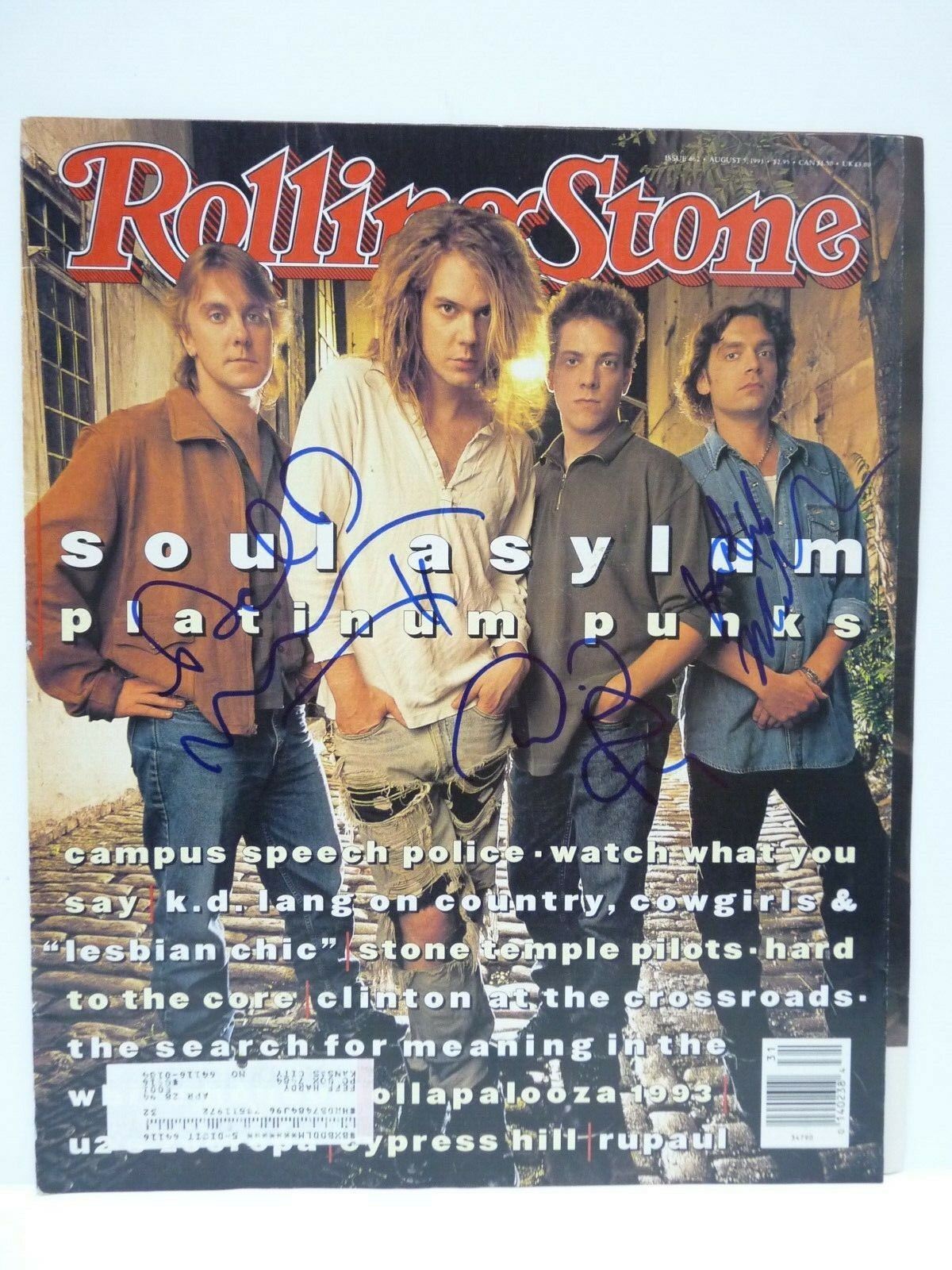 Soul Asylum Band Dave Dan & Karl Signed Autograph Signed Mag Cover Guarantee F8
