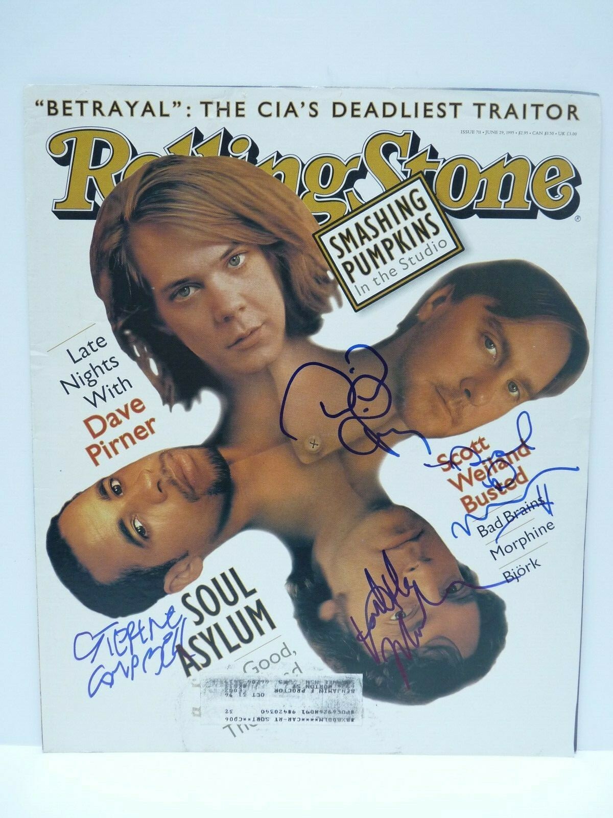 Soul Asylum Band Dave Dan Sterling & Karl Signed Auto'd Mag Cover Guaranteed F8
