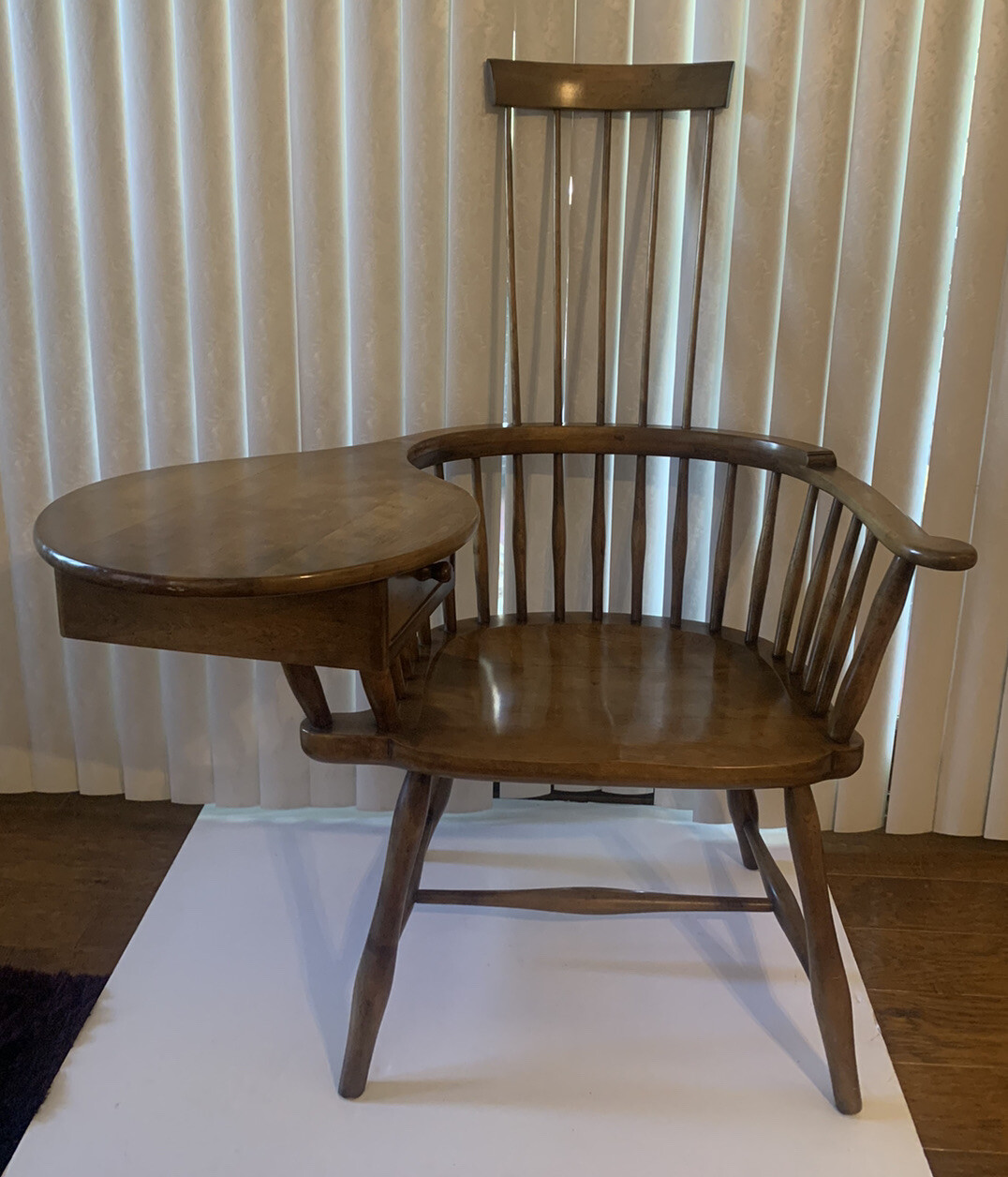 Barnard & Simonds Co. RARE Walnut Solid Wood Armchair W/ Desk & Original Tags
