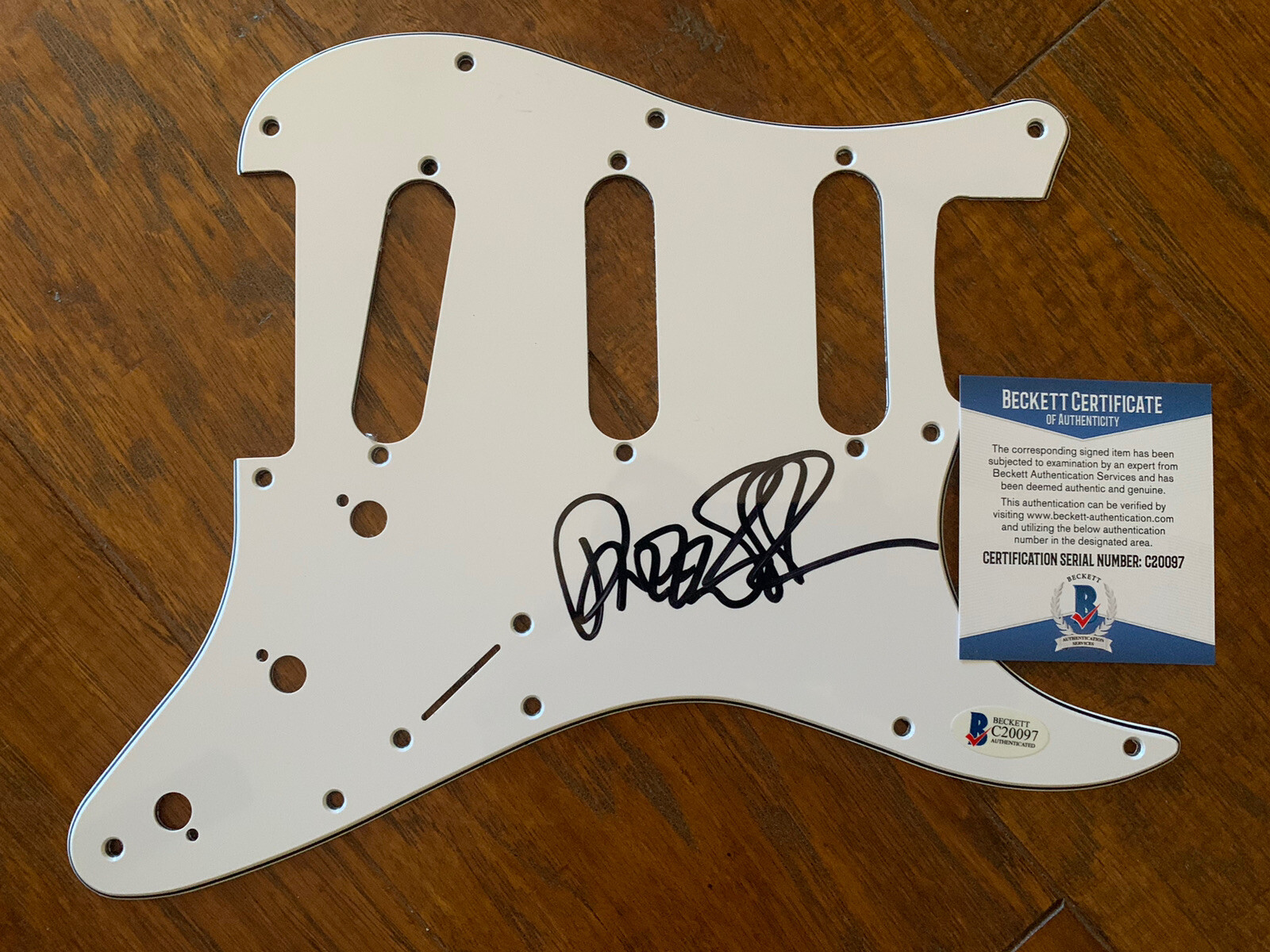 DWEEZIL ZAPPA SIGNED AUTOGRAPHED GUITAR PICKGUARD BECKETT CERTIFIED COLLECTIBLE MEMORABILIA