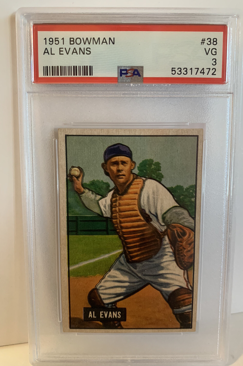 1951 BOWMAN AL EVANS #38 BOSTON RED SOX PSA GRADED VG 3 COLLECTIBLE MEMORABILIA