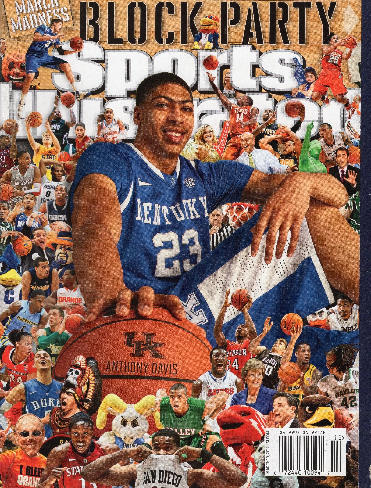 ANTHONY DAVIS KENTUCKY NO LABEL SPORTS ILLUSTRATED NEWSSTAND NO LABEL 3/19/2012 COLLECTIBLE MEMORABILIA