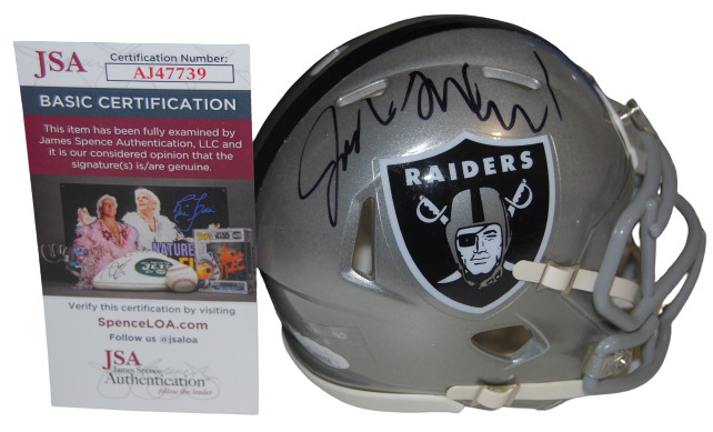 JOSH MCDANIELS signed (LAS VEGAS RAIDERS) mini football helmet JSA COA AJ47739
