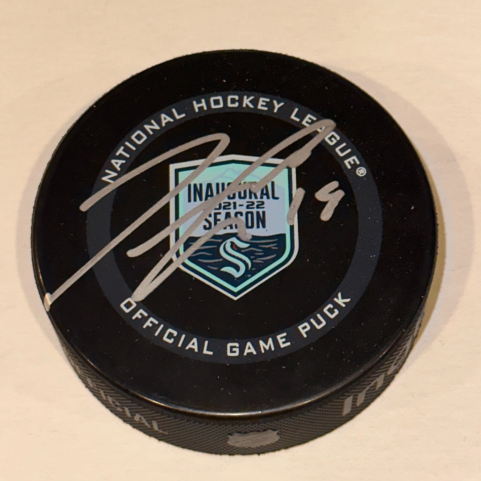 JARED McCANN Signed KRAKEN INAUGURAL SEASON Official GAME Puck Beckett Auth BAS
