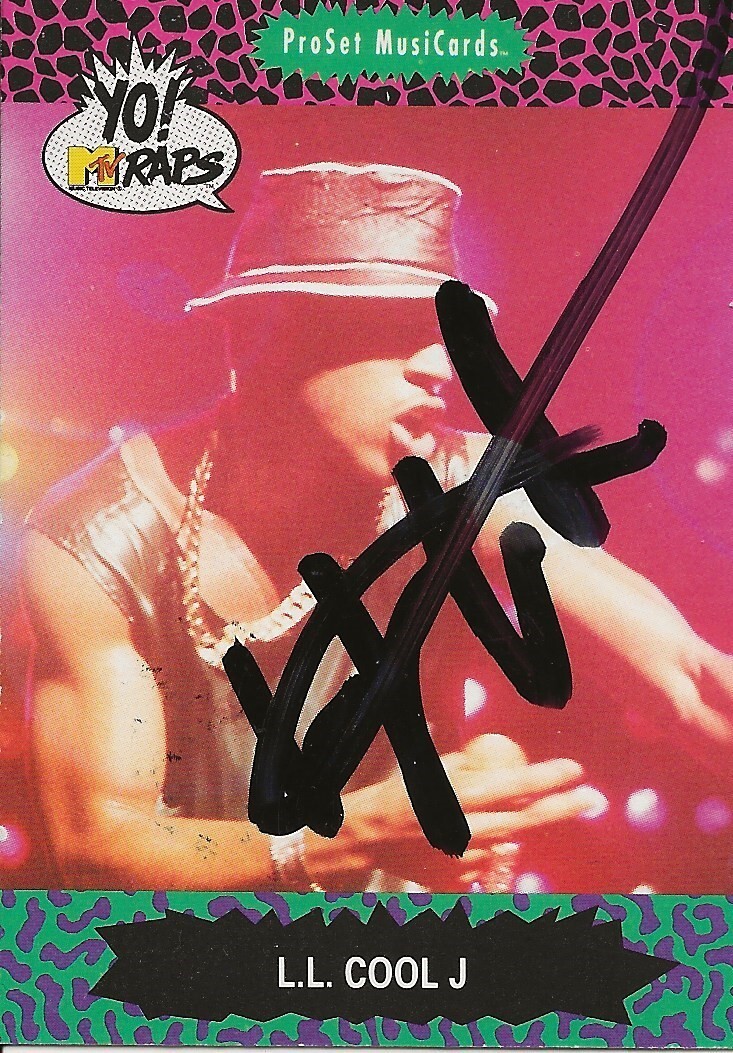 L.L. Cool J rapper actor REAL SIGNED YO! MTV Raps Trading Card B COA Autographed
