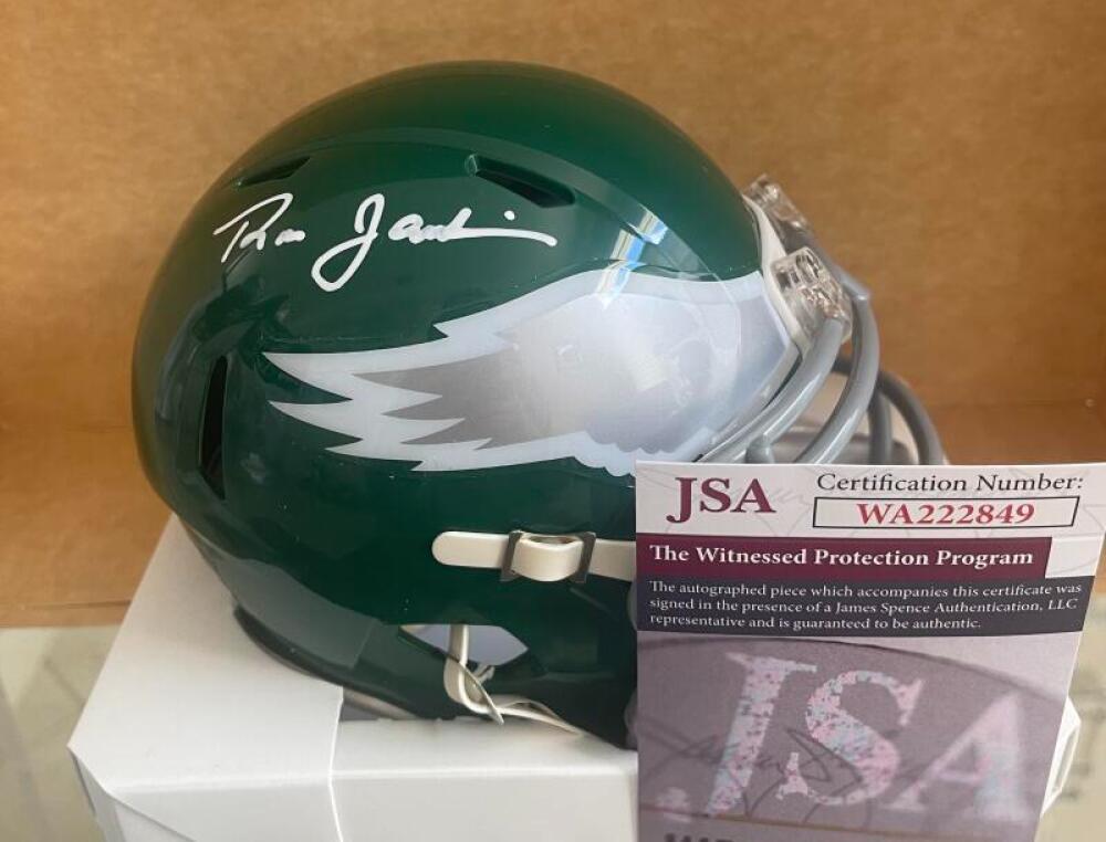 RON JAWORSKI PHILADELPHIA EAGLES SIGNED AUTOGRAPHED MINI HELMET JSA WA222849

