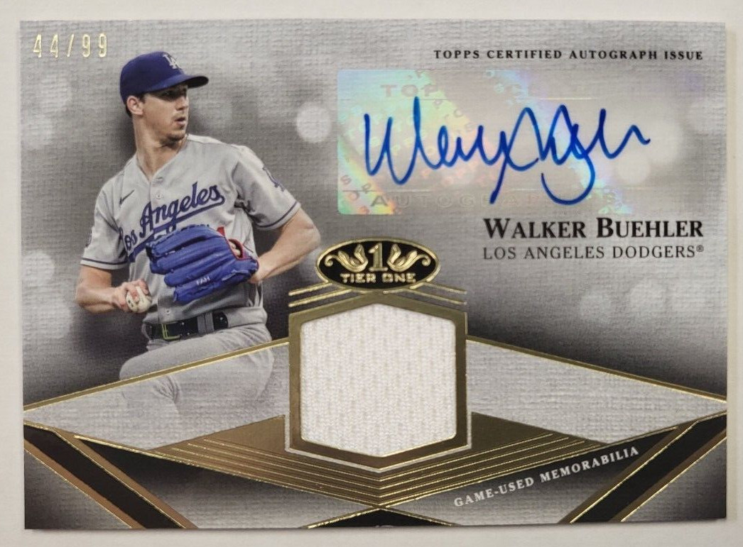 2022 TOPPS TIER ONE WALKER BUEHLER RELIC AUTO CARD /99
