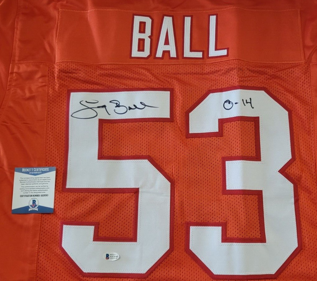 LARRY BALL BUCS 0-14 SIGNED AUTOGRAPHED CUSTOM JERSEY JSA COA AUTHENTIC
