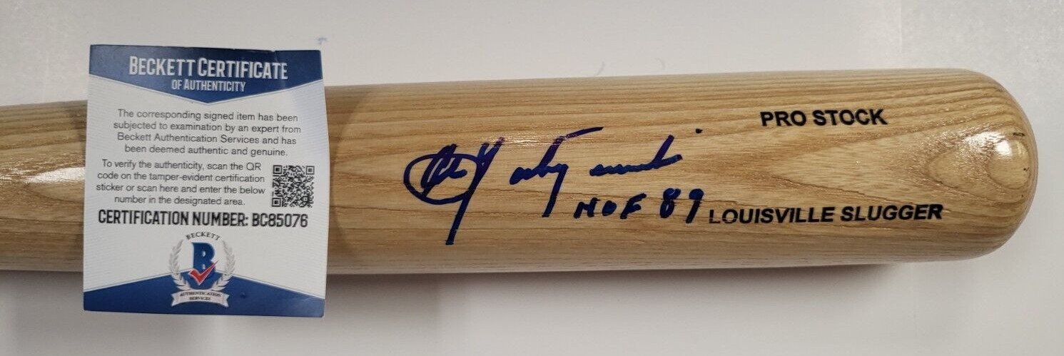CARL YASTRZEMSKI HOF 89 SIGNED LOUISVILLE SLUGGER BAT BECKET BAS BC85077
