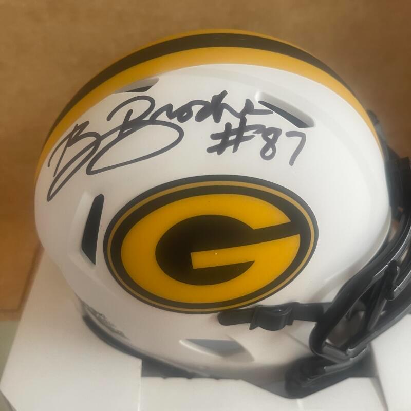 ROBERT BROOKS GREEN BAY PACKERS SIGNED AUTO LUNAR MINI HELMET PSA 3T12517
