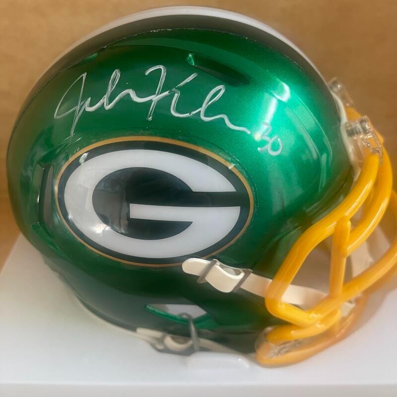 JOHN KUHN GREEN BAY PACKERS SIGNED AUTO FLASH MINI HELMET PSA 3T20871
