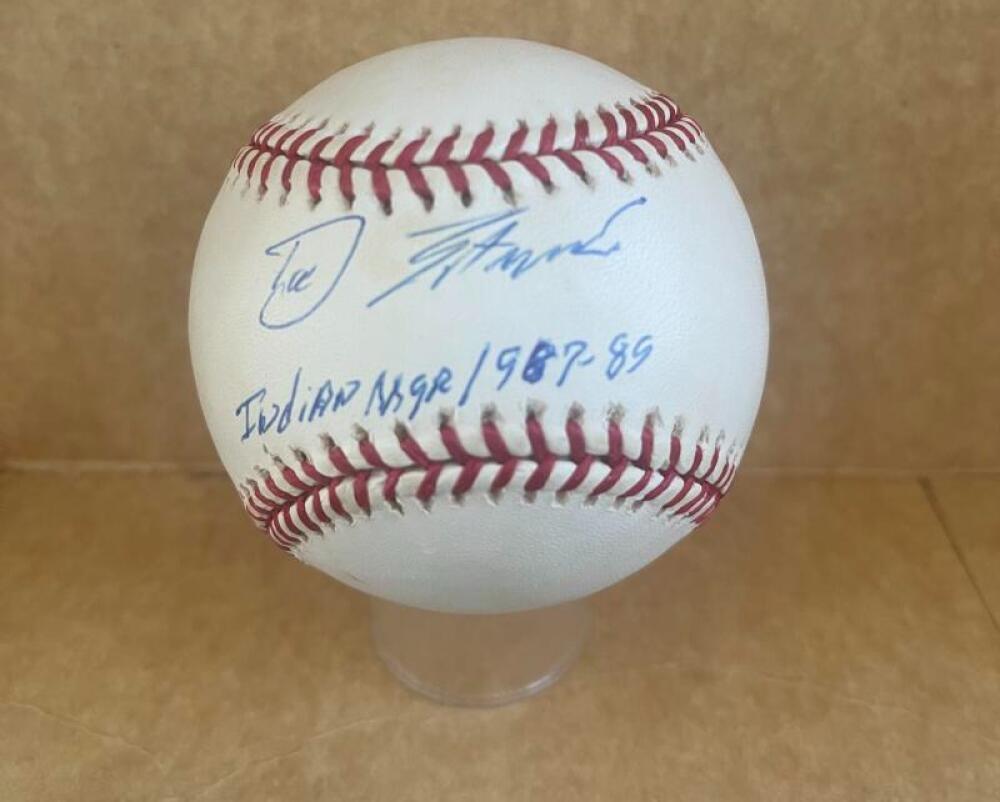 DOC EDWARDS INDIANS MGR 1987-89 SIGNED AUTO M.L. BASEBALL JSA AH66072
