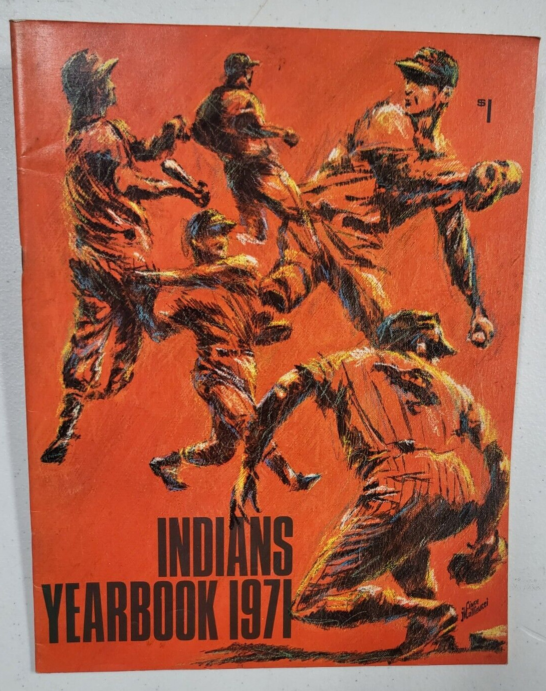 VINTAGE MLB BASEBALL CLEVELAND INDIANS 1971 YEARBOOK PROGRAM RARE COLLECTIBLE MEMORABILIA