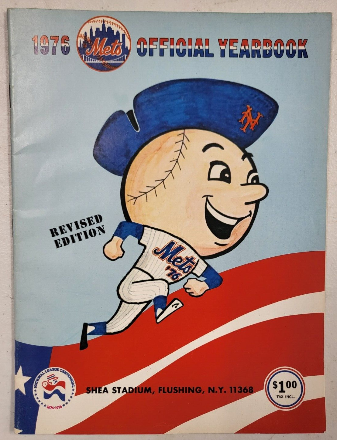 VINTAGE MLB BASEBALL 1976 NEW YORK METS REVISED EDITION YEARBOOK PROGRAM RARE COLLECTIBLE MEMORABILIA
